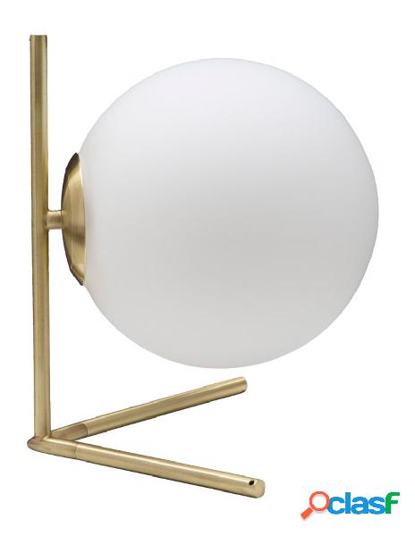 Lampada da tavolo moderna in metallo dorato e vetro cm