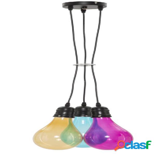 Lampadario a sospensione 3 luci con lampadine colorate