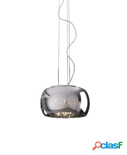 Lampadario moderno coprilampada in vetro specchiato con