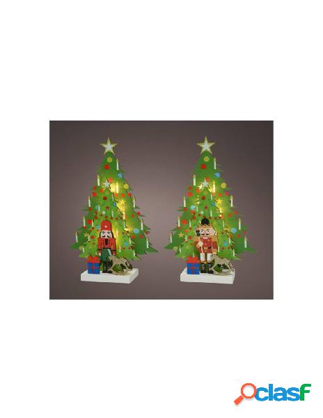 Led scenery plywood xmas tree with nutcrackers steady bo