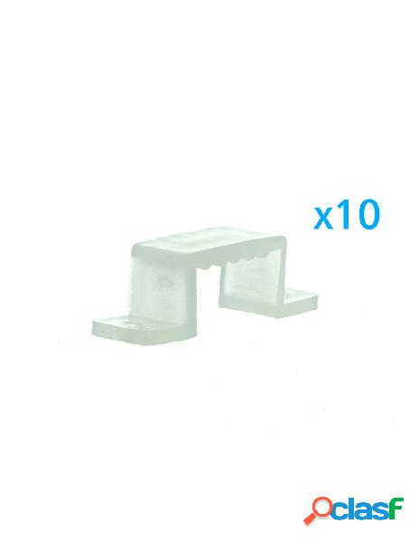 Ledlux - 10 pz clip fissaggio rigido passo 16x10mm per