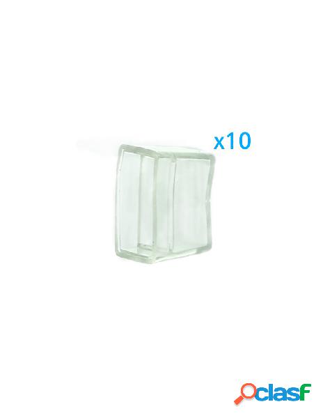 Ledlux - 10 pz gommini pvc termine morbida 14x7 mm per