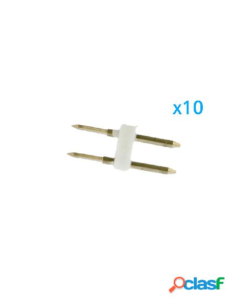 Ledlux - 10 pz spina da 2 pin passo 6mm per connessione