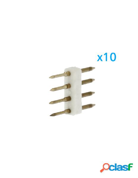 Ledlux - 10 pz spina da 4 pin rgb passo 13,5mm per