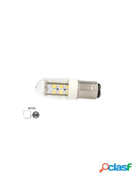 Ledlux - lampada led barca bay15d bianco caldo 12v 24v 4w