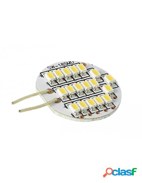 Ledlux - lampada led bispina g4 2w dc 12v 18 smd 3528 bianco