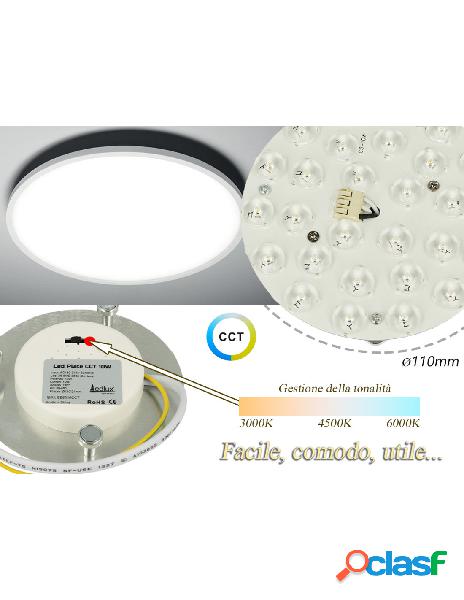 Ledlux - led plate cct 10w 220v rotondo diametro 110mm