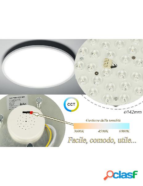 Ledlux - led plate cct 15w 220v rotondo diametro 142mm