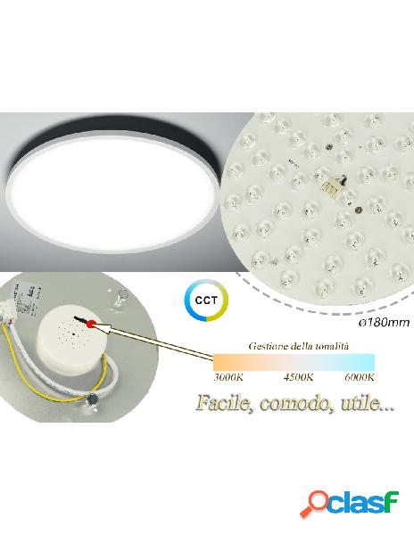 Ledlux - led plate cct 20w 220v rotondo diametro 180mm