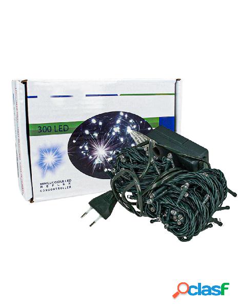 Ledlux - luci per natale catena 300 led 24m colore blu ip44