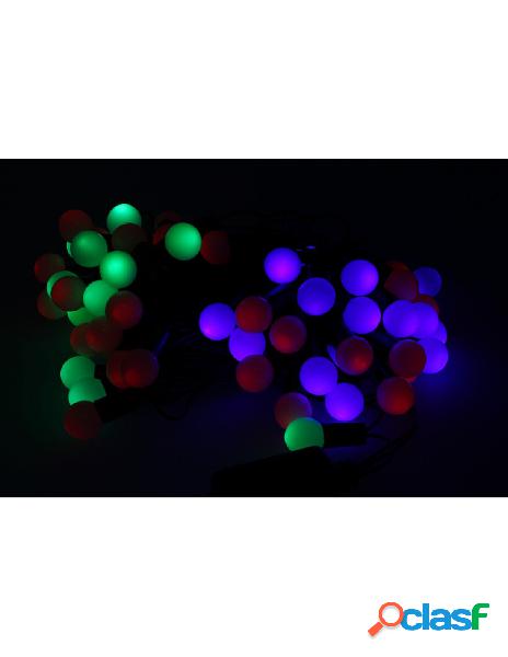 Ledlux - mini lucciole 60 led multicolori rgb forma pallina