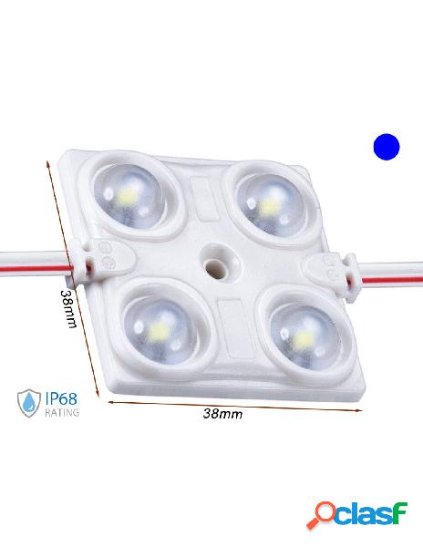 Ledlux - modulo mattone led 4 smd 2835 colore blu 12v 1,5w