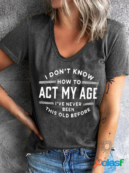 Lettera Casuale Maniche Corte T-shirt