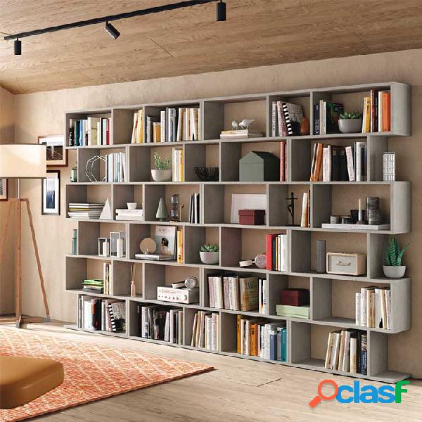 Libreria moderna parete soggiorno Shelf cemento