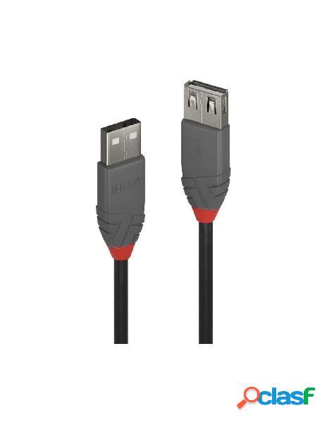 Lindy - lindy 2m usb 2.0 cavo am/af anthra