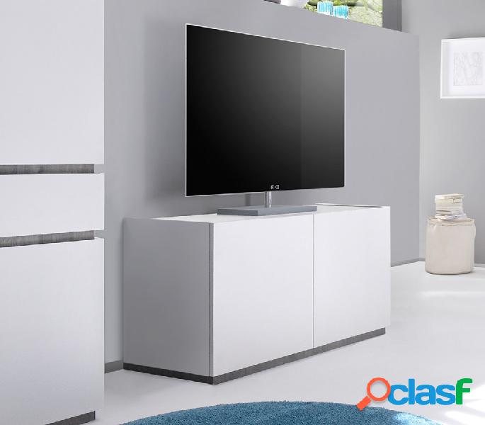 Loane - Mobile porta tv 2 ante moderno bianco opaco cm