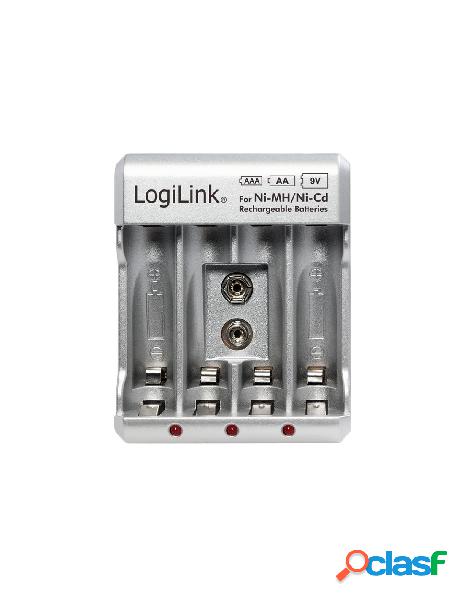 Logilink - caricabatterie per aa / aaa / 9v ni-mh / ni-cd