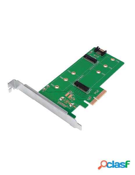 Logilink - doppio adattatore pcie m.2 per ssd sata e pcie