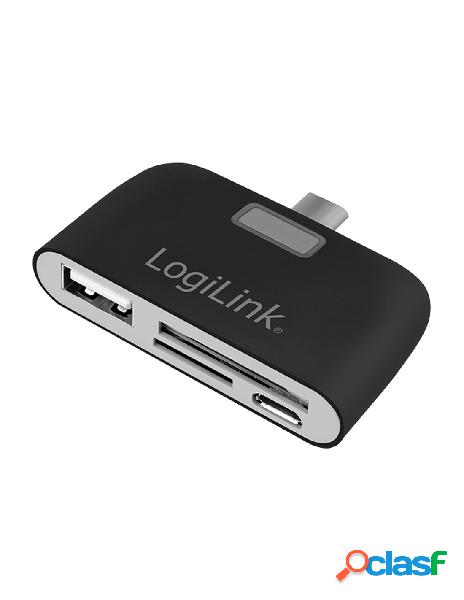 Logilink - hub usb-c&trade con lettore di schede sd e