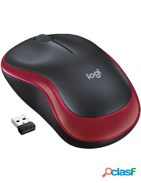 Logitech - logitech m185 mouse wireless rosso