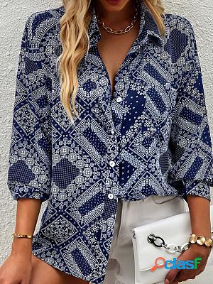 Long Sleeves Printed Casual Blouse