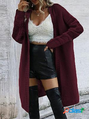 Loose Casual Solid Color Jacket Knit Cardigan