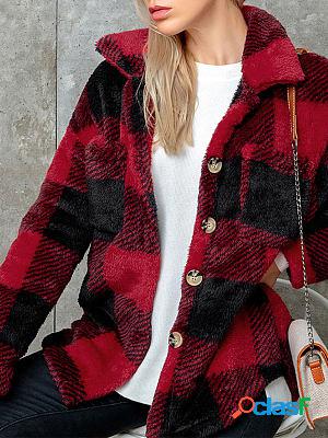 Loose Check Lamb Plush Jacket