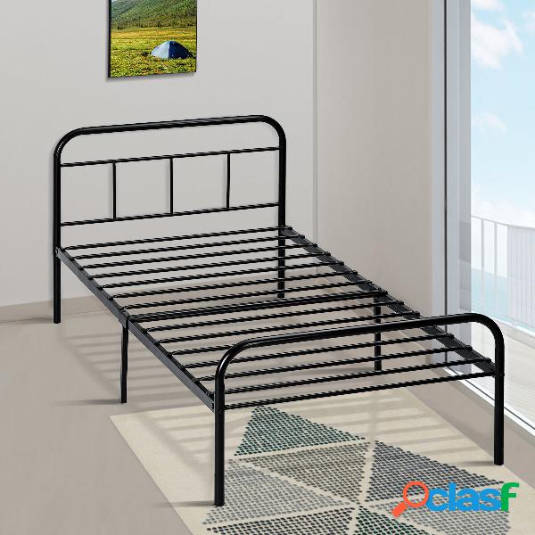 Lusimo Twin Size Bed Frame pieghevole in metallo nero