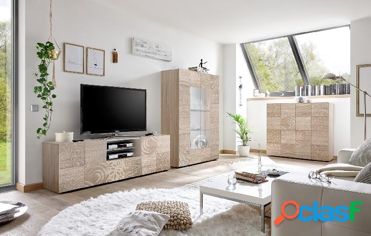 Luster - Salotto soggiorno completo moderno con porta tv