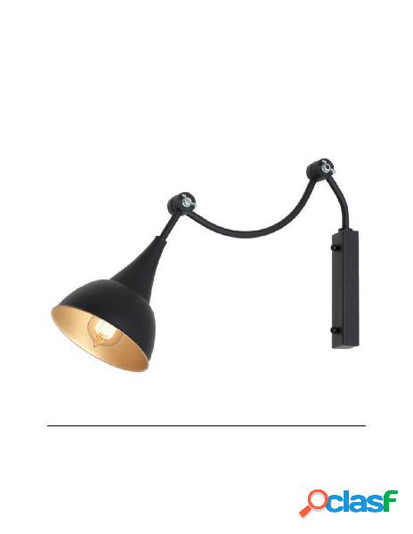 Lux loop - lampada da parete in metallo chara nero 38x17x25