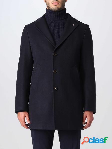 MANUEL RITZ Cappotto lungo in jersey misto lana Blu