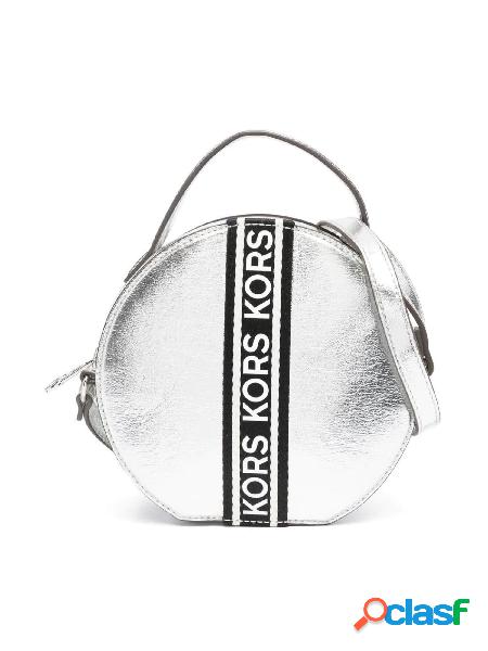 MICHAEL KORS Borsa tonda con manico e tracolla Argento
