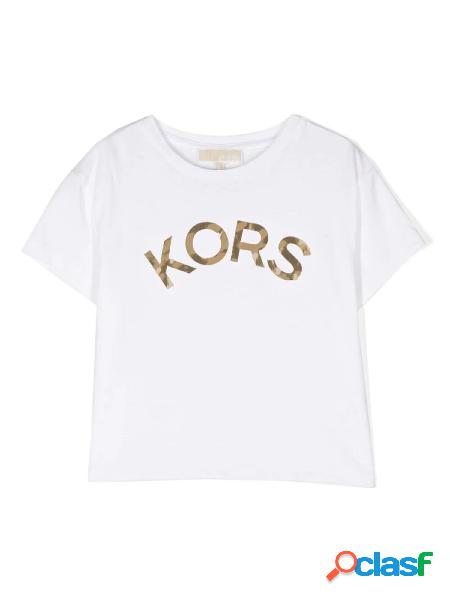 MICHAEL KORS T-shirt cropped a manica corta Bianco/Oro