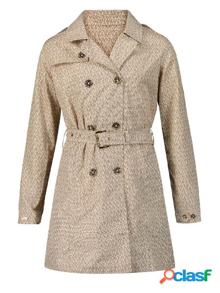 MICHAEL KORS Trench con cintura in fantasia logata Avorio