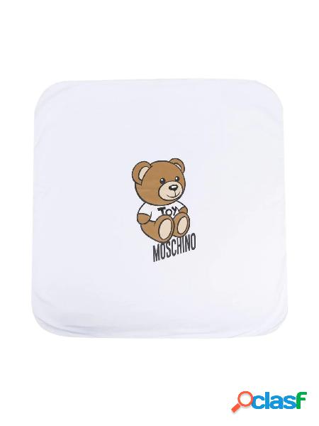 MOSCHINO Copertina con logo e Teddy Bear Bianco