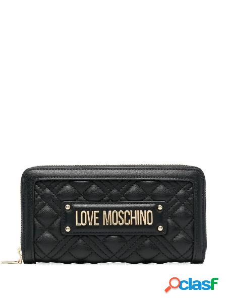 MOSCHINO LOVE Portafogli con zip in ecopelle Nero