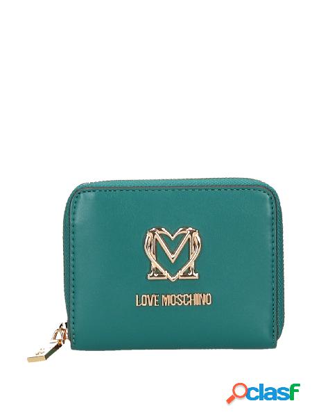 MOSCHINO LOVE Portafogli in similpelle con logo Verde