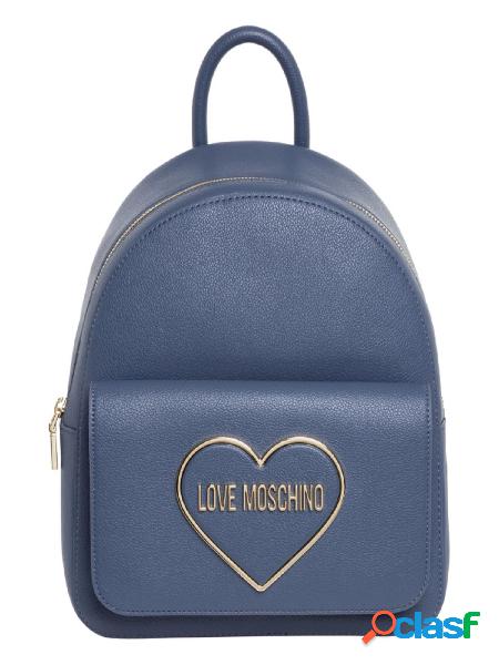 MOSCHINO LOVE Zaino con logo a cuore BLU