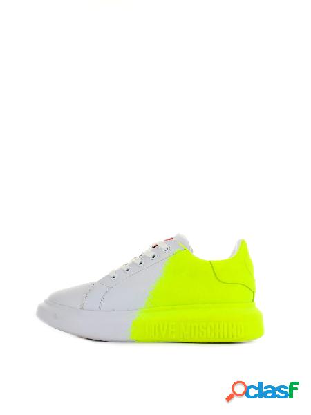 MOSCHINO LOVE sneakers con floccatura fluo