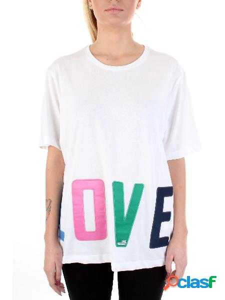 MOSCHINO LOVE t-shirt a mezza manica con maxi scritta