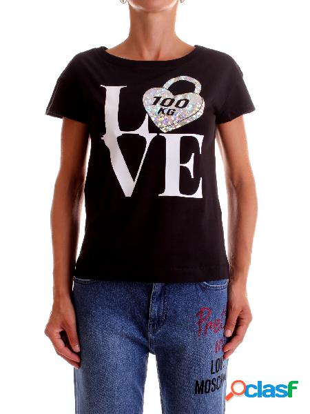 MOSCHINO LOVE t-shirt con stampa Kettlebell Logo