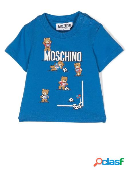 MOSCHINO T-shirt a manica corta con orsetti Azzurro