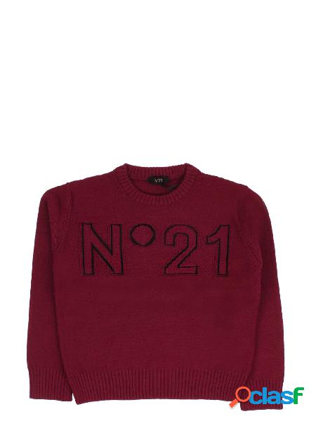 Maglia Bambina N21 Bordeau Logo knit