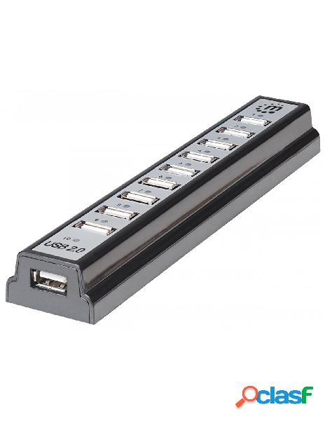 Manhattan - hub usb 2.0 hi-speed 10 porte da tavolo con