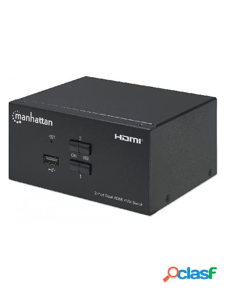 Manhattan - switch kvm hdmi 2 porte doppio monitor