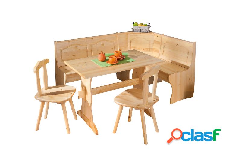 Melian - Set da pranzo giropanca tavolo e sedie in legno