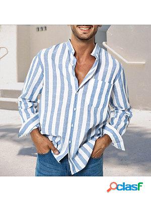 Mens Casual Resort Striped Shirt