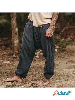 Mens Linen Holiday Plain Harem Pants
