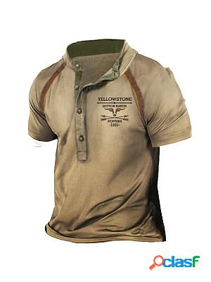 Men's Vintage Western Yellowstone Heney Short Sleeve T-Shirt