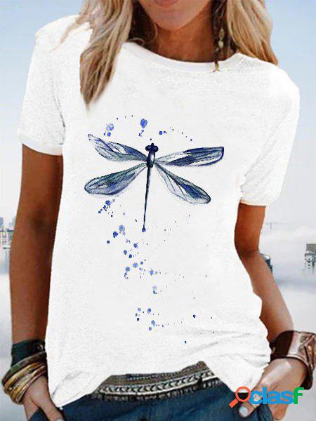 Misto Cotone Casuale Grafico T-shirt